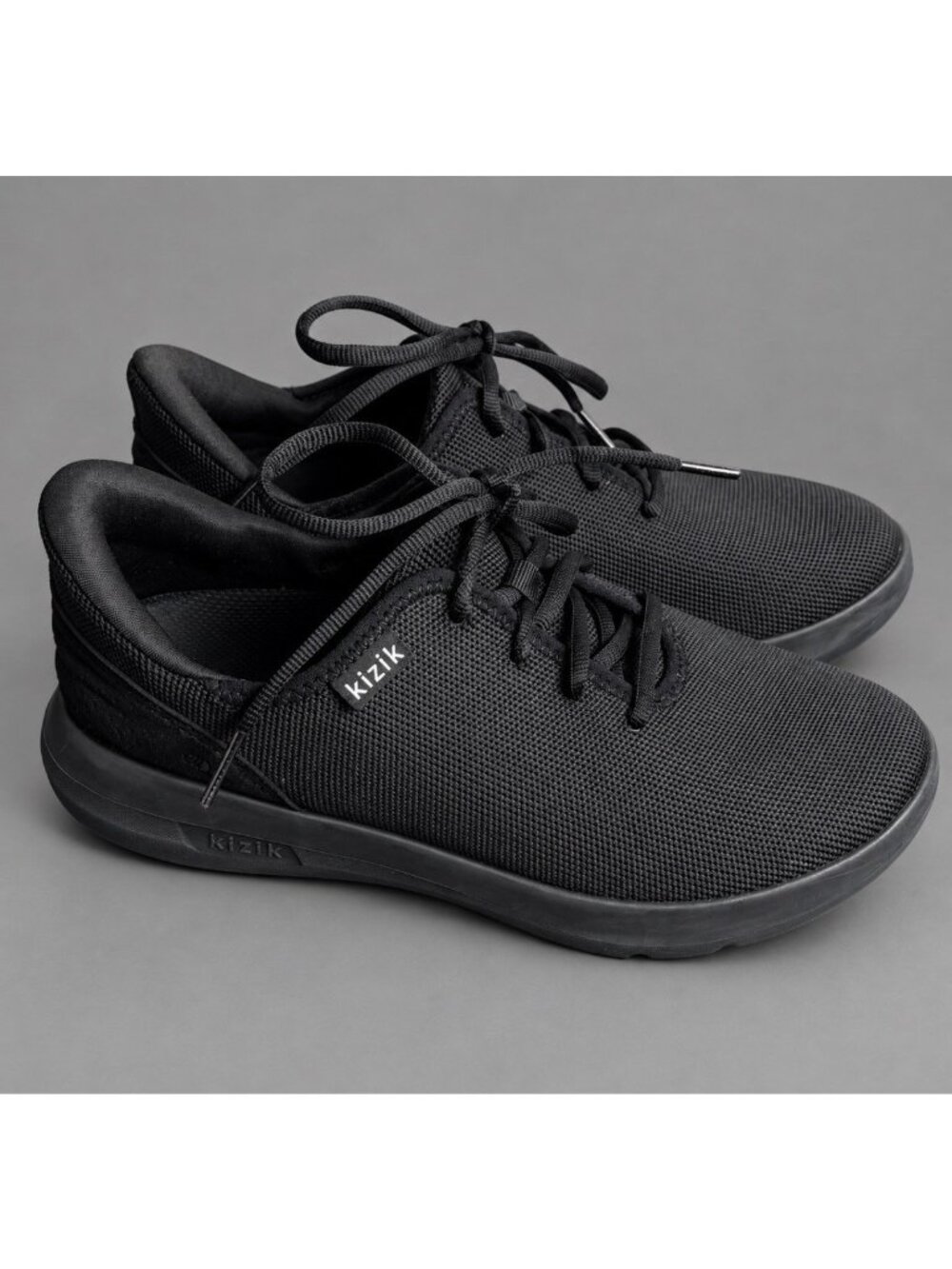 KIZIK Size 7 Wide Mens/8.5 Wide Womens Black Madrid Eco Knit Sneakers